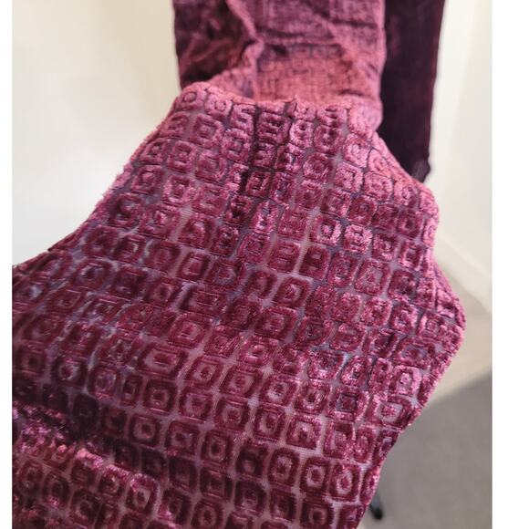 Eileen Fisher Luxury Burgundy Silk Blend Velvet Burnout Layering Cardigan M - Picture 4 of 8